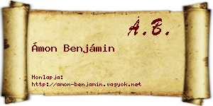 Ámon Benjámin névjegykártya