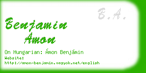 benjamin amon business card